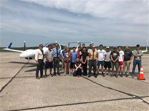Students with aircraft