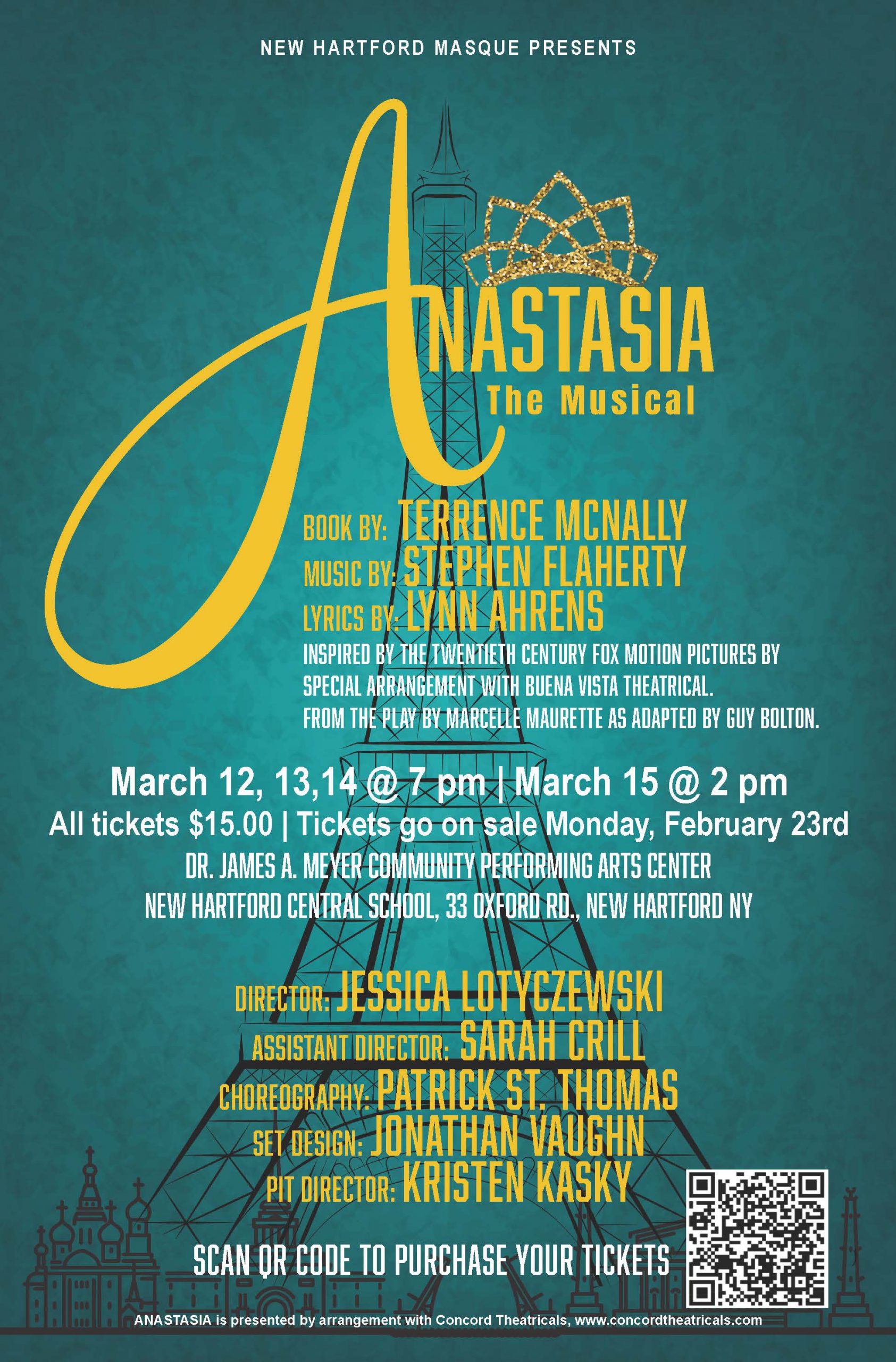 New Hartford Masque Proudly presents Anastasia The Musical