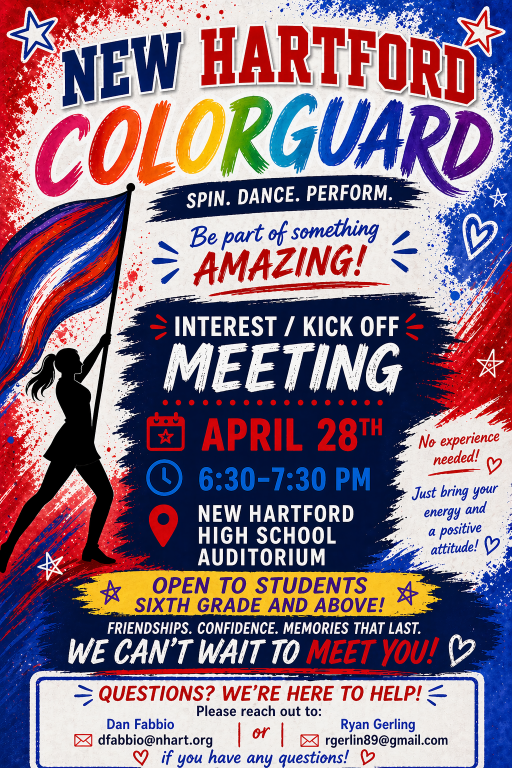 New Hartford CSD Colorguard Flyer