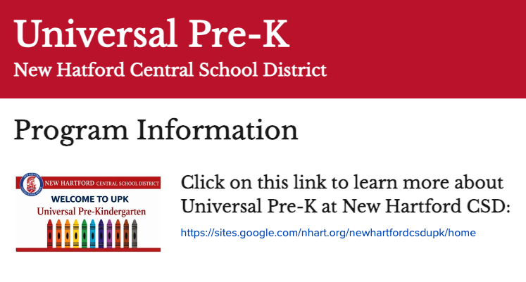 New Hartford CSD Universal Pre-K
