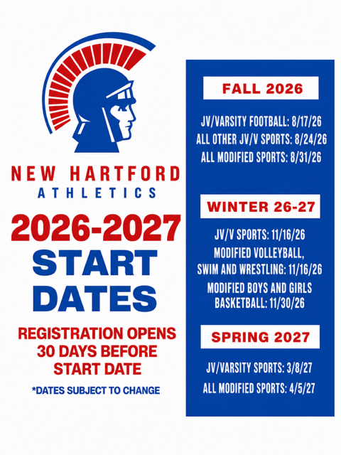 New Hartford Athletics: 2026–2027 Sports Start Dates & Registration Guide